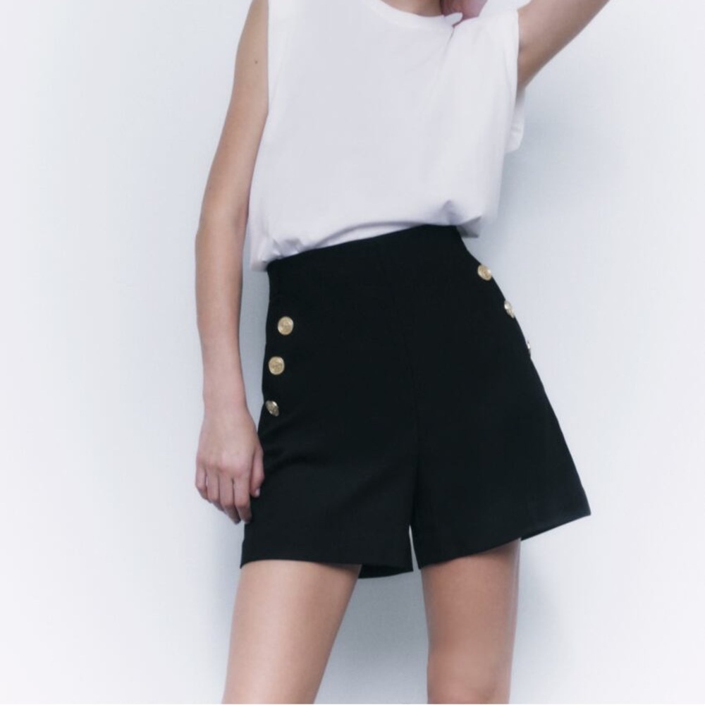 ZARA Gold Button shorts